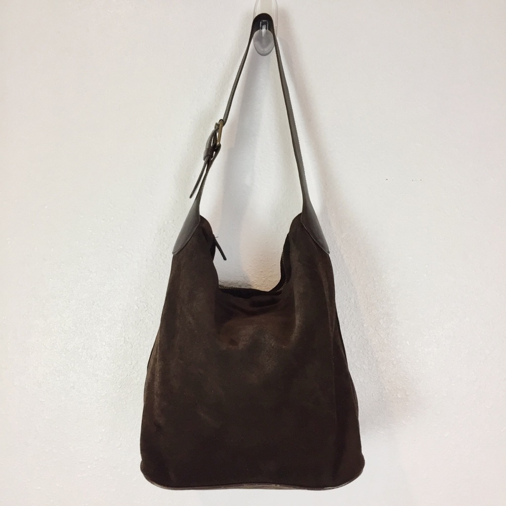 Banana Republic Brown Suede Hobo Bag OS